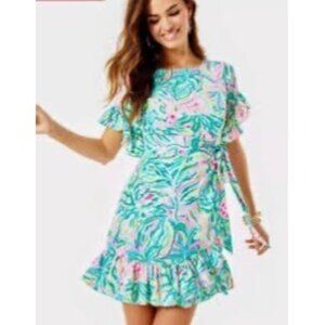 Lilly Pulitzer Darlah Stretch Dress Multi‎ One In A Melon Size 4